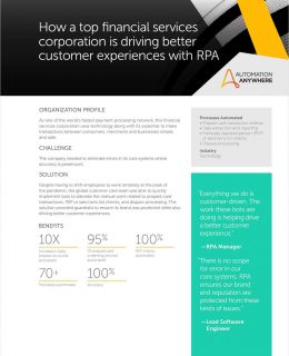 RPA improves customer experiences at a top financial services corporation