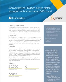With Automation 360 cloud, ConvergeOne is 'bigger, better, faster, stronger'
