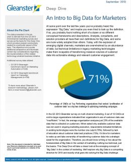 Gleanster™ Deep Dive: An Intro to Big Data for Marketers