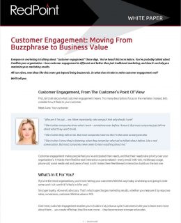 Customer Engagement: Moving from Buzzphrase to Business Value