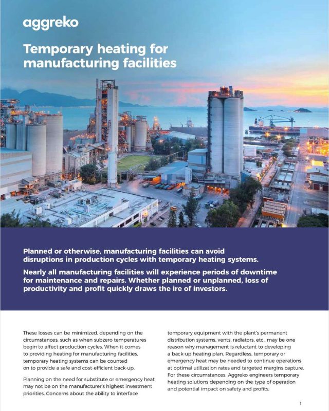 Temporary Heating for Manufacturing Facilities