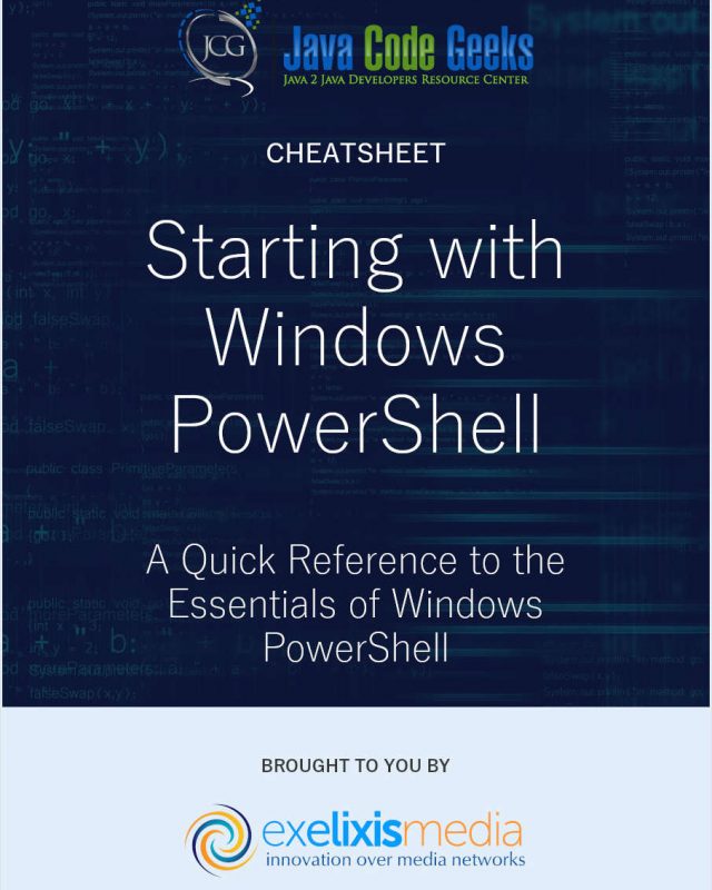 Starting with Windows PowerShell Cheatsheet