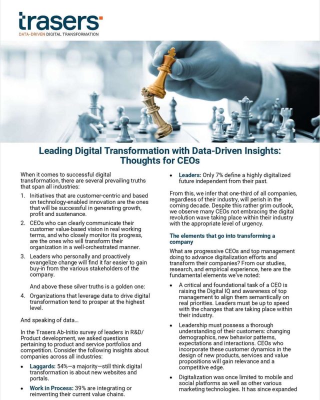 Leading Digital Transformations with Data-Driven Insights: Thoughts for CEOs