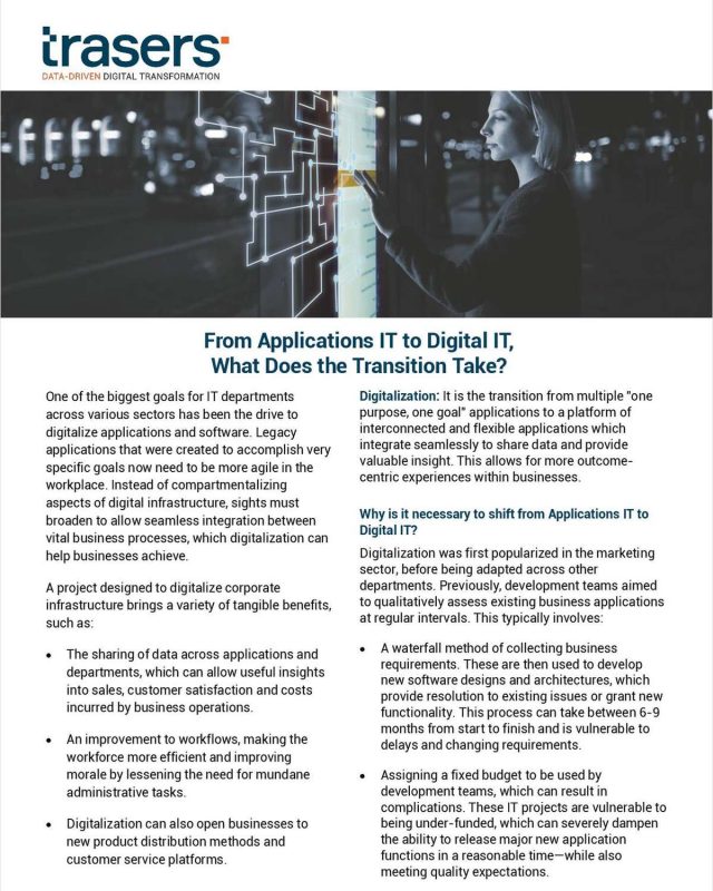 From Applications IT to Digital IT - What does the Transition Take?