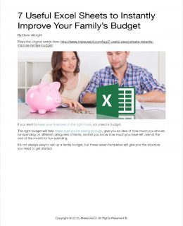 7 Useful Excel Sheets to Instantly Improve Your Family's Budget