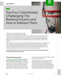 Top Four Cyberthreats Challenging The Banking Industry and How to Address Them