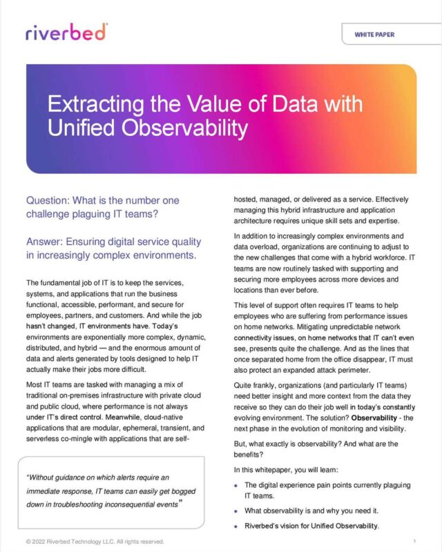 The Value of Data with Unified Observability