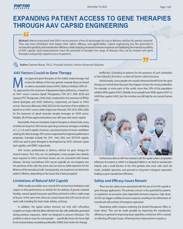 Expanding Patient Access to Gene Therapies Through AAV Capsid Engineering
