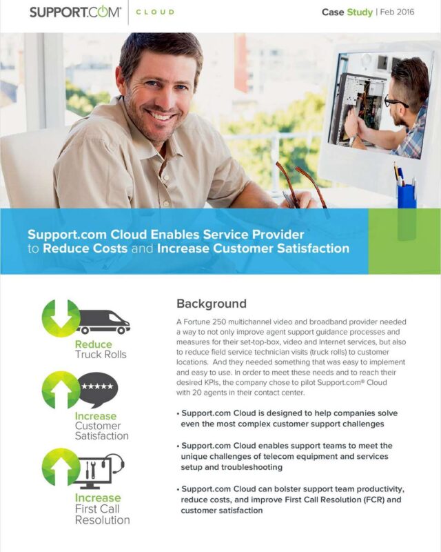 Support.com Cloud Enables Service Providers to Reduce Cost and Increase Customer Satisfaction