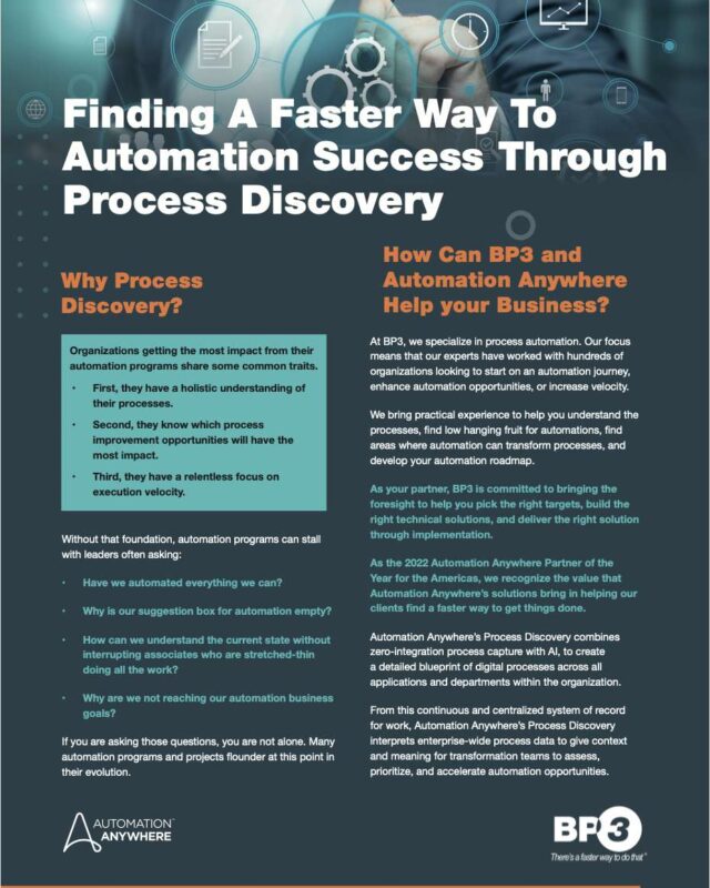 Finding A Faster Way To Automation Success Through Process Delivery