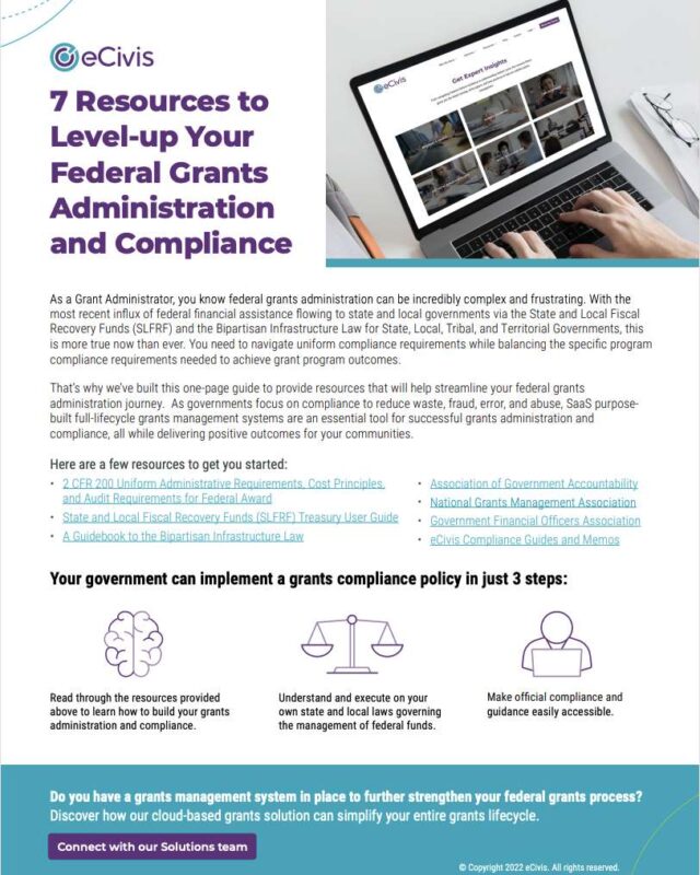 7 Resources to Level-up Your Federal Grants Administration and Compliance