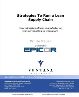 Strategies to Run a Lean Supply Chain: How Principles of Lean Manufacturing Transfer Benefits to Operations