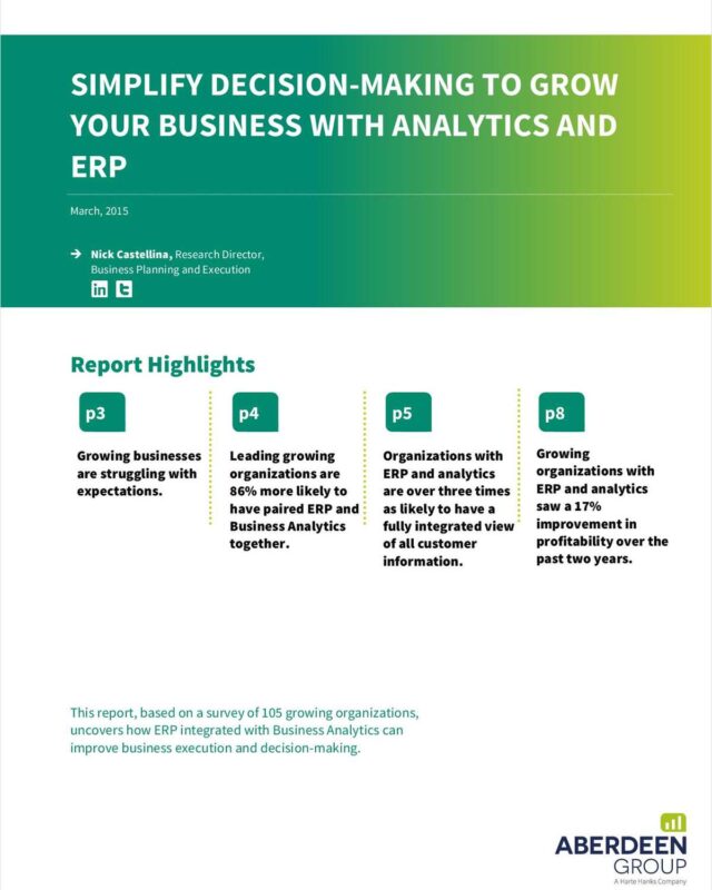 Simplify Decision-Making to Grow Your Business with Analytics and ERP