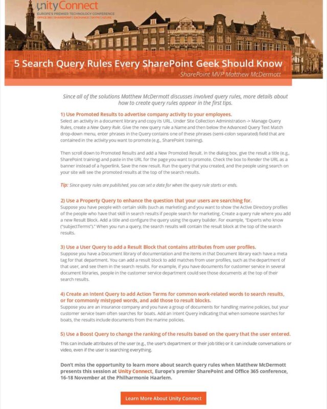 5 Search Query Rules Every SharePoint Geek Should Know