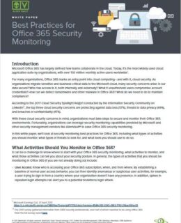 Best Practices for Office 365 Security Monitoring