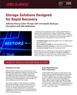 Storage Solutions Designed for Rapid Recovery