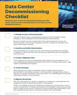 A Checklist for Data Center Decommissioning