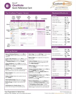 Microsoft OneNote- Free Reference Card