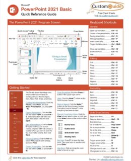 Microsoft PowerPoint 2021 Basic - Quick Reference Card