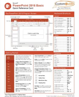 Microsoft PowerPoint 2016 Basic - Quick Reference Card