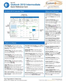 Microsoft Outlook 2019 Intermediate - Quick Reference Card